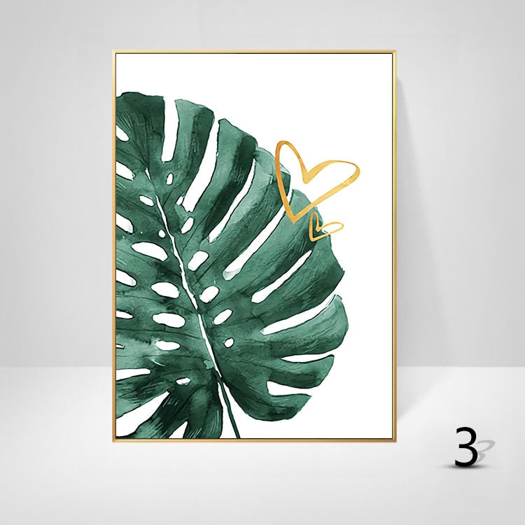 Monstera Green Plant Leaves Pineapple Parrot Painting Home Wall Decoration Tropical Wall Art Pictures Canvas Painting Posters