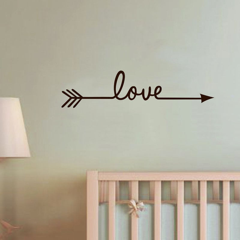 Love Heart Arrow Wall Stickers Art Design Stickers for Living Room Bedroom Home Decoration Wall Decals Glass Stickers Decor PVC