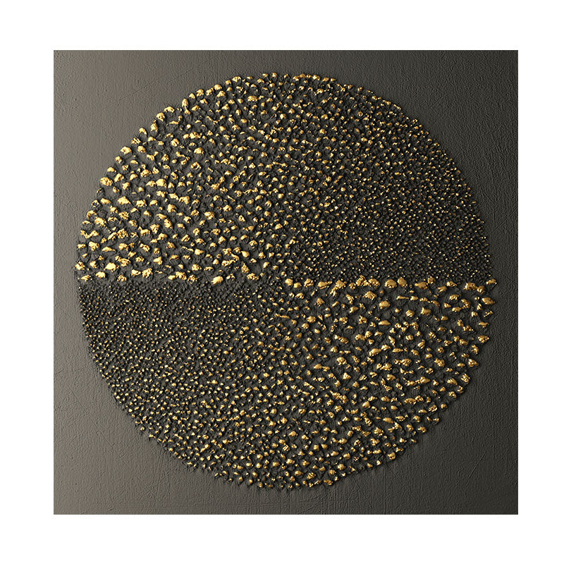 "Golden Hues Abstract" - Modern Wall Art with Gold Foil Accents