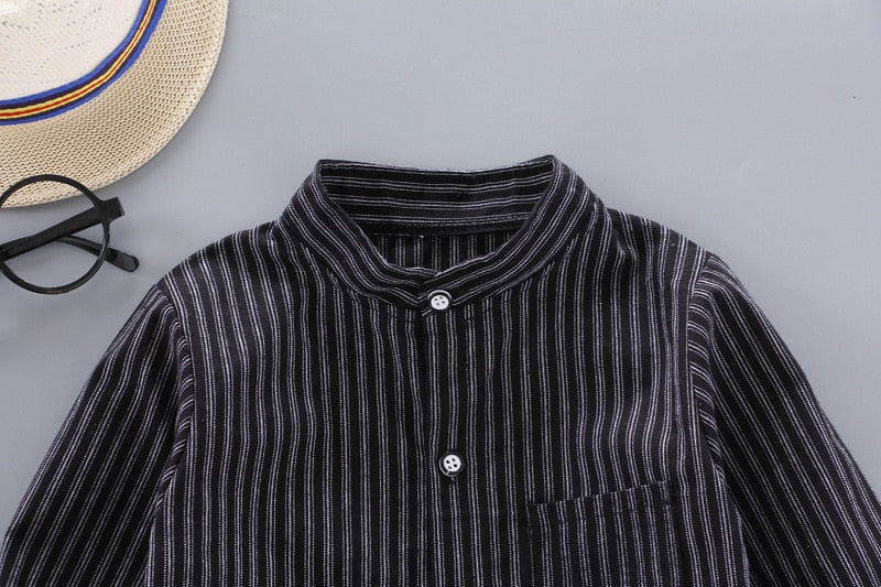 Little Gentlemen's Style: Spring Thin Striped Shirts for Baby Boys