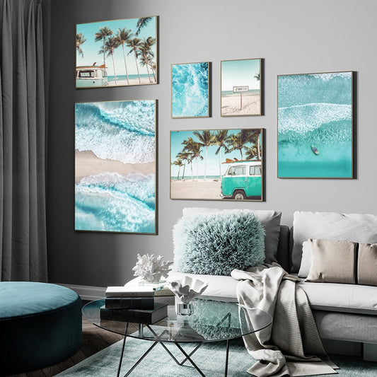 Scandinavian Decor Landscape Interior Paintings Modern Home Prints Sea Beach Tropical Wall Art Canvas Pictures Nordic Poster