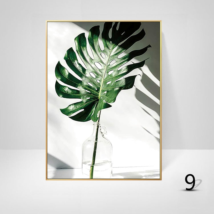 Monstera Green Plant Leaves Pineapple Parrot Painting Home Wall Decoration Tropical Wall Art Pictures Canvas Painting Posters