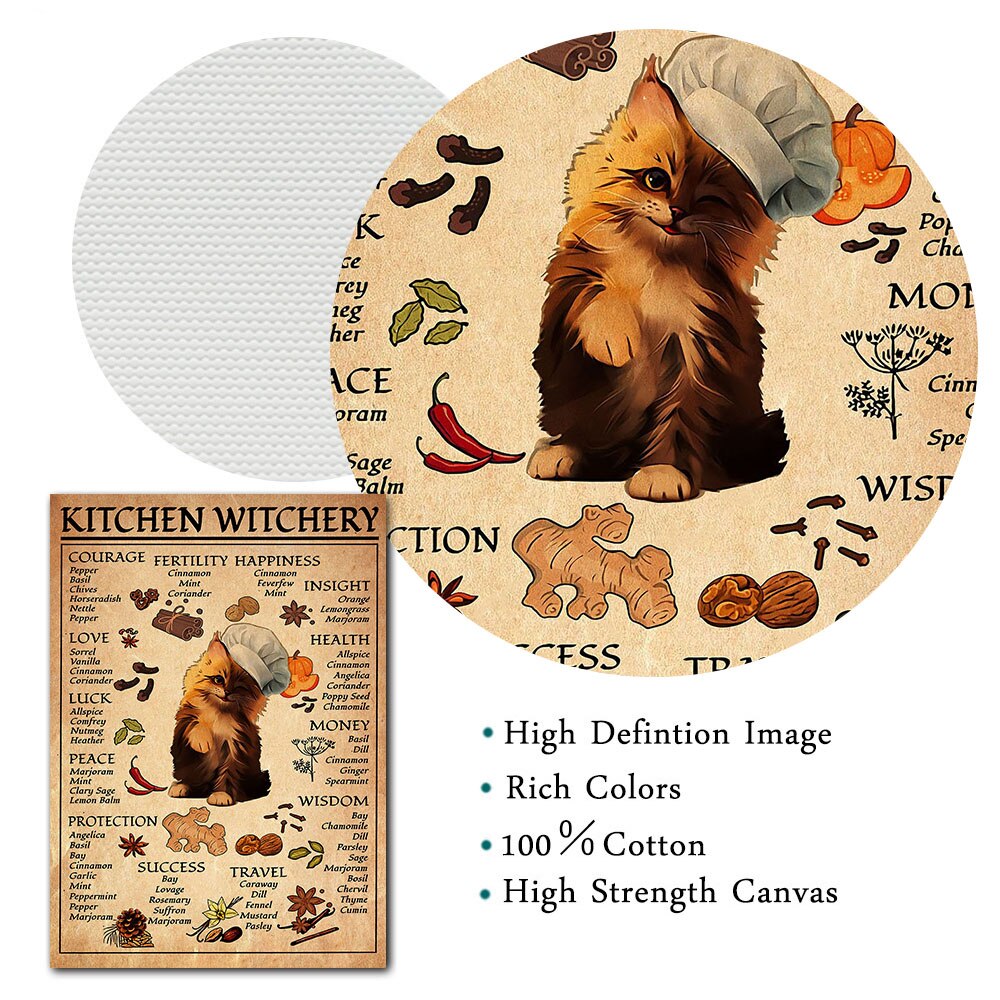 Kitchen Witchery Funny Posters and Prints Decoration Canvas Wall Pictures Witches Magic Knowledge Art Painting Gifts Home Decor