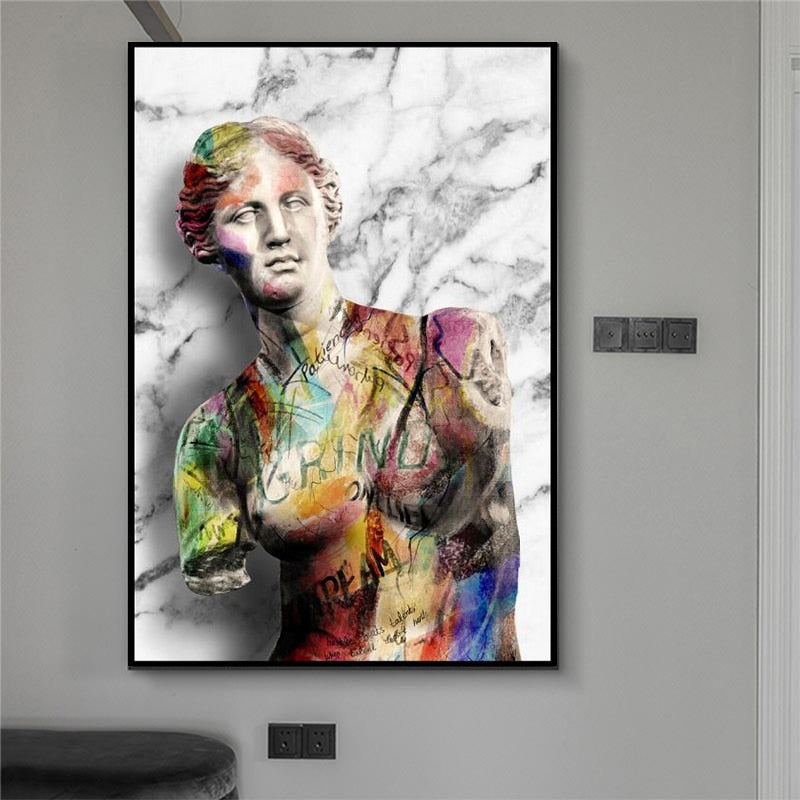 The David of Michelangelo art Abstract Tattoos Canvas Painting Decor Wall Art Pictures Home Prints Bedroom Decoration Poster