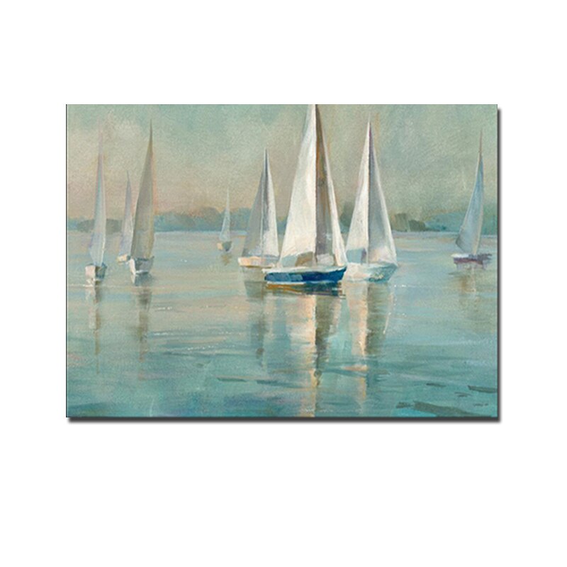 Serene Escape: Nordic Seascape Canvas - Modern Wall Art for a Tranquil Living Space