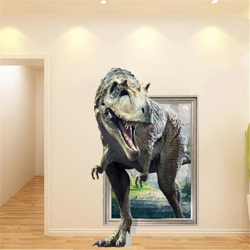 3D vivid dinosaur wall sticker  home decoration jurassic period animal movie poster wall stickers for kids rooms