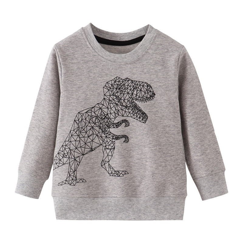 Dino Delight: 2024 Spring Cotton Sweatshirts for Boys and Girls