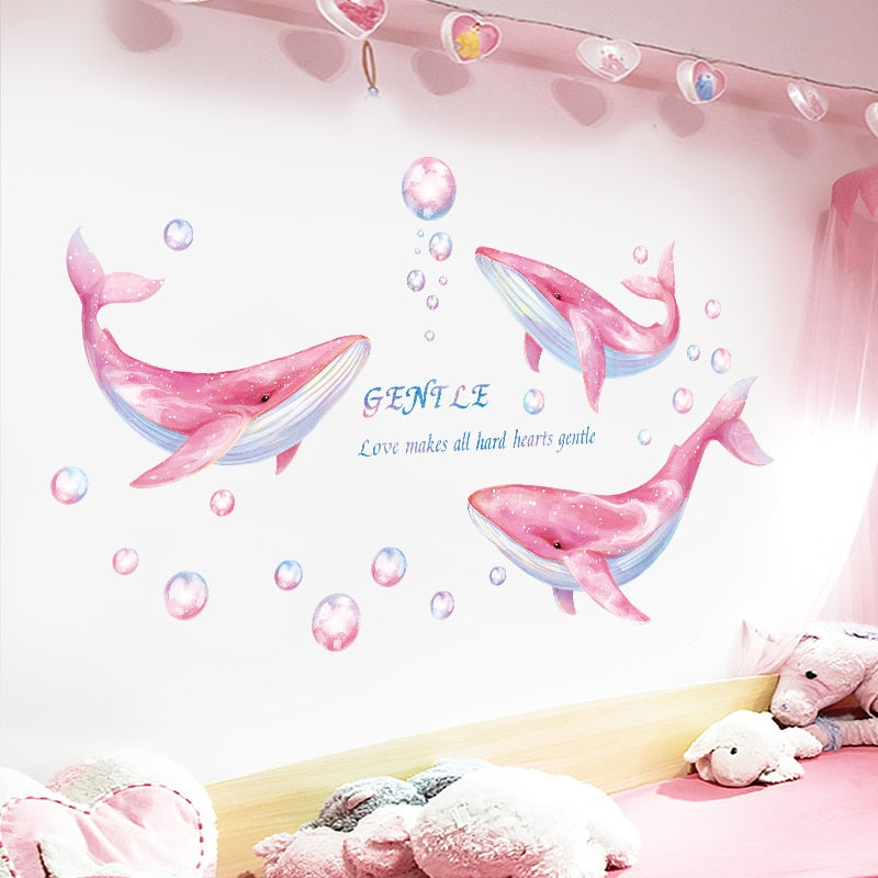 Cartoon Unicorn Princess Wall Stickers for Kids room Kindergarten Girls room Decor Eco-friendly Vinyl Wall Decals Art Home Decor