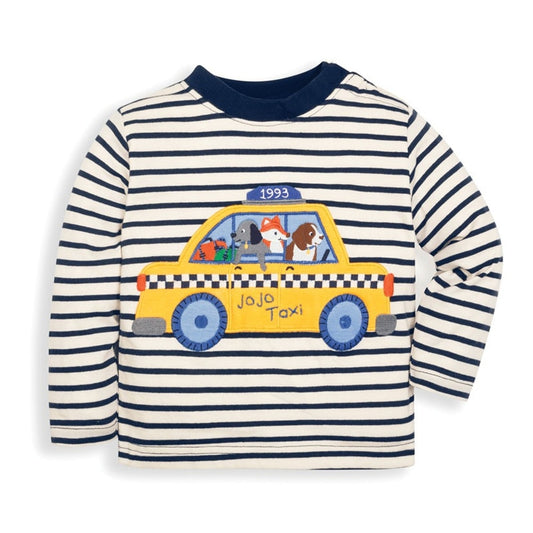 Spring Stripes & Fun: Applique Cotton T-Shirts for Boys and Girls