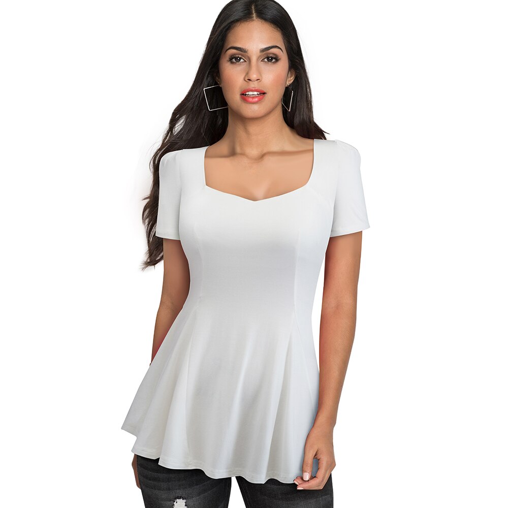 Chic Elegance Unleashed: The Nice-forever Casual Square Collar Ruffle Tee