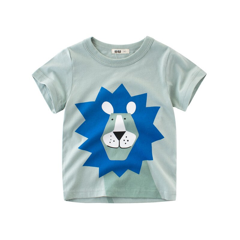 Tee Children Tops Kids Boys Girls T-Shirts Clothing Tops Clothes Print Cartoon Cotton Animal T Shirts Short Sleeves New 2021