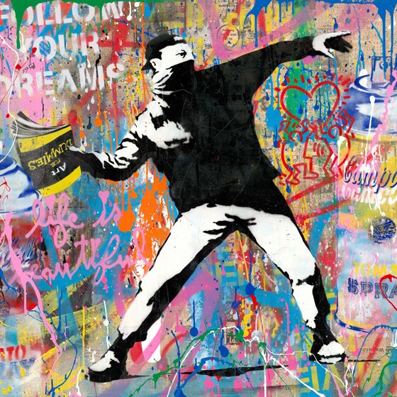 Street Graffiti Art Banksy Art Pop Art Canvas Painting Posters Wall Art for Living Room Home Decor (No Frame)