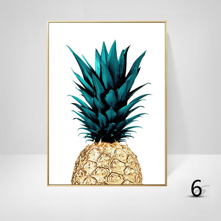 Monstera Green Plant Leaves Pineapple Parrot Painting Home Wall Decoration Tropical Wall Art Pictures Canvas Painting Posters