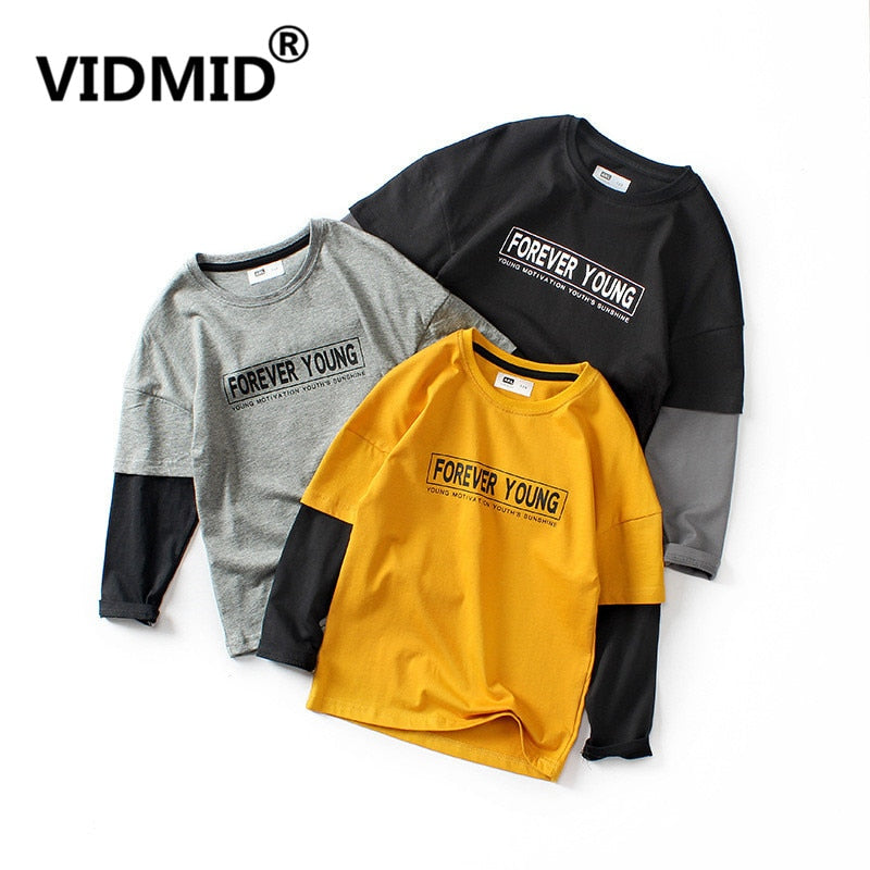 VIDMID 6-14 Years Boys Long Sleeve T-Shirts New Children&#39;s Kids Tops Clothes boys Cotton t-shirts clothing 4102 28