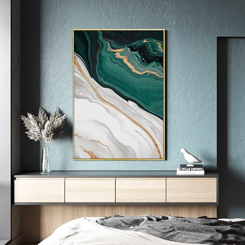 Minimalist Abstract Wall Poster Modern Style Canvas Print Green Texture Painting Contemporary Art Room Decoration Picture