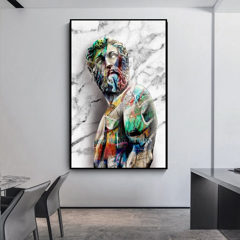 The David of Michelangelo art Abstract Tattoos Canvas Painting Decor Wall Art Pictures Home Prints Bedroom Decoration Poster