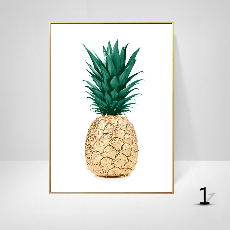 Monstera Green Plant Leaves Pineapple Parrot Painting Home Wall Decoration Tropical Wall Art Pictures Canvas Painting Posters