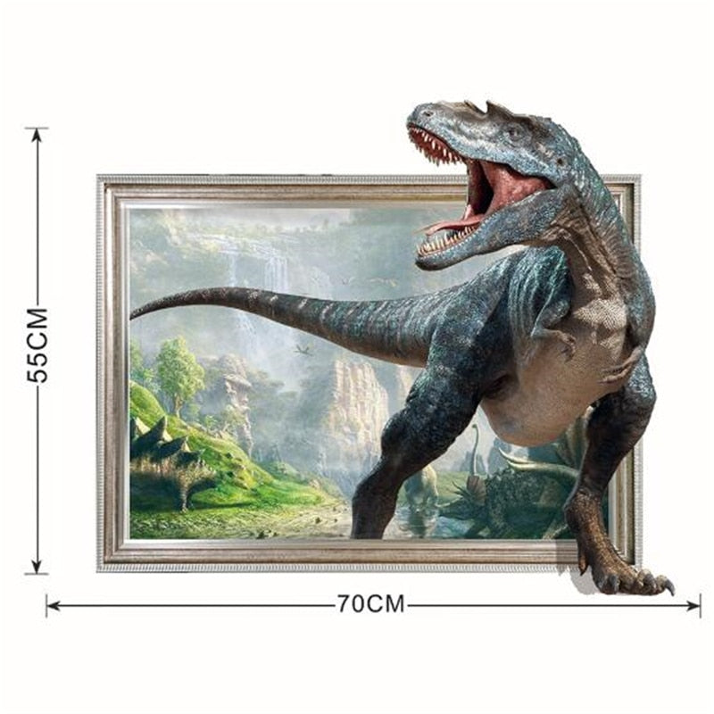 3D vivid dinosaur wall sticker  home decoration jurassic period animal movie poster wall stickers for kids rooms