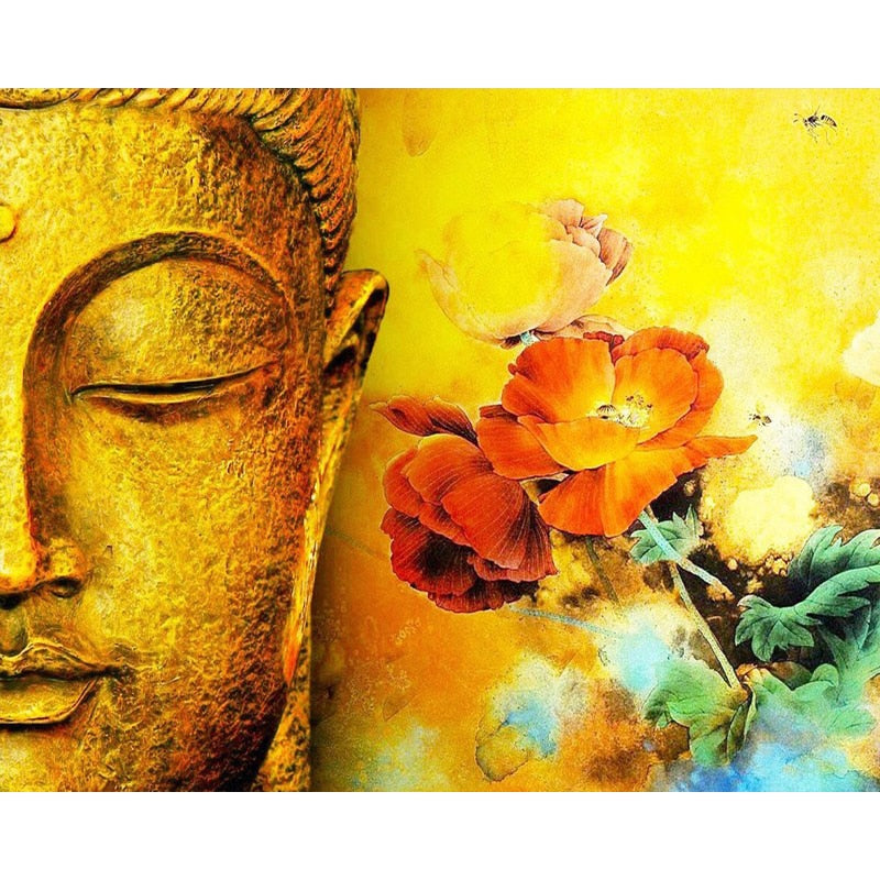 Buddha Diy Oil Painting By Numbers Handpainted Paints Craft For Adults Kids Surprise Gift On Canvas Home Art Gift