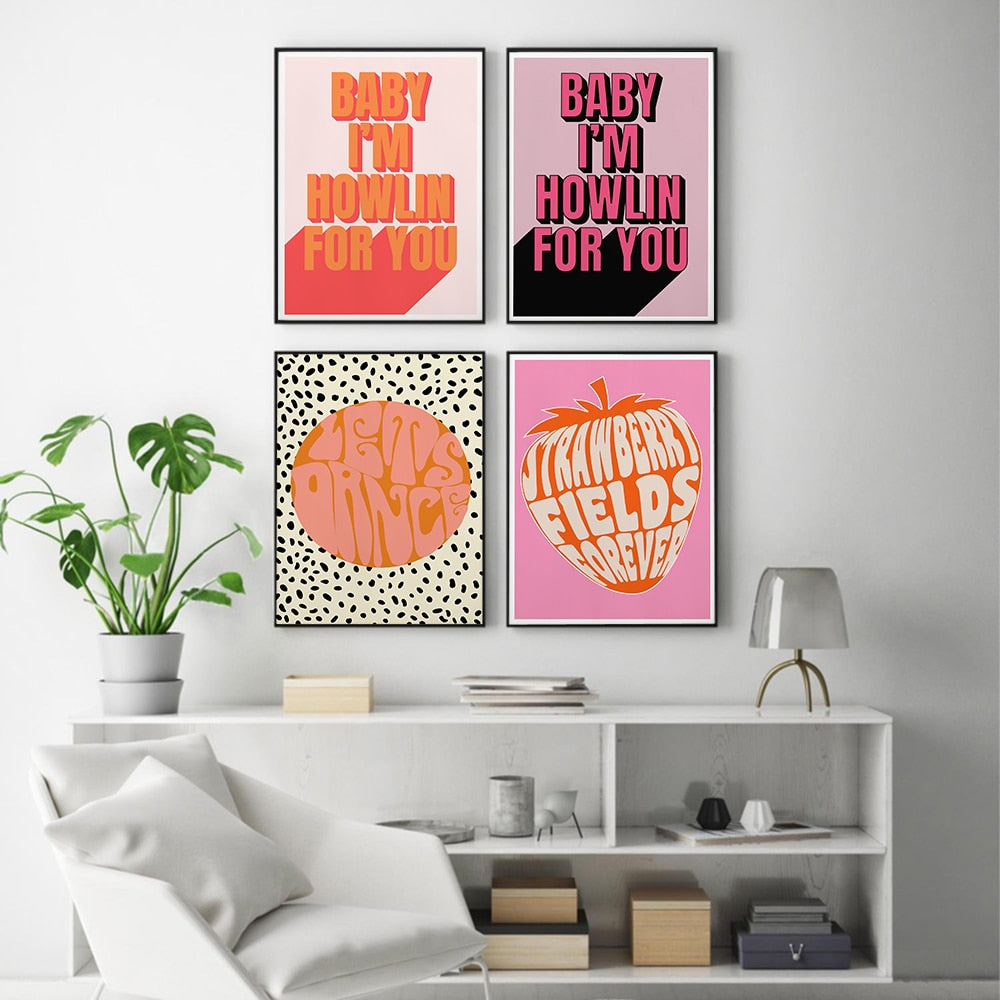 Abstract David Lyrics" - Indie Rock Typographic Canvas Art