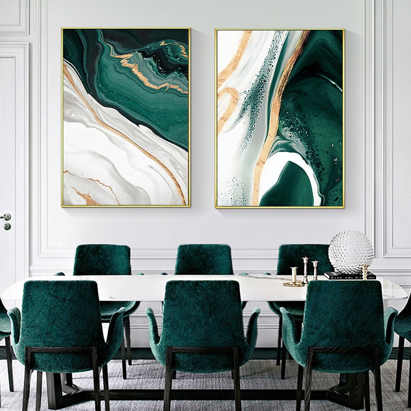 Minimalist Abstract Wall Poster Modern Style Canvas Print Green Texture Painting Contemporary Art Room Decoration Picture