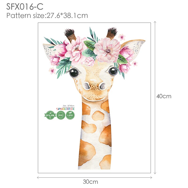 Baby Giraffe Wall Stickers for Kids Room Home Living Room Decoration Cute Animal Decals Modern Art Poster Wallpaper Decorative