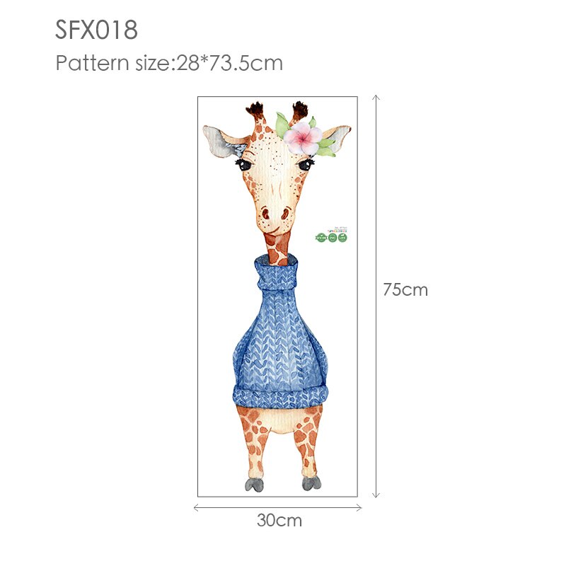 Baby Giraffe Wall Stickers for Kids Room Home Living Room Decoration Cute Animal Decals Modern Art Poster Wallpaper Decorative