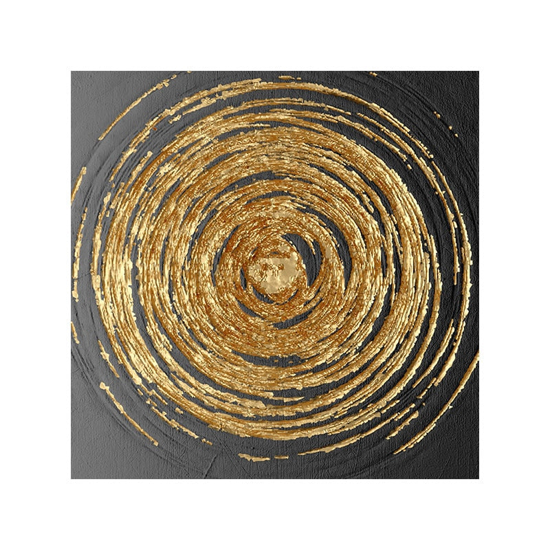 "Golden Hues Abstract" - Modern Wall Art with Gold Foil Accents