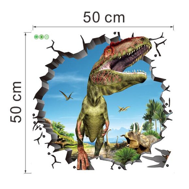 3D vivid dinosaur wall sticker  home decoration jurassic period animal movie poster wall stickers for kids rooms