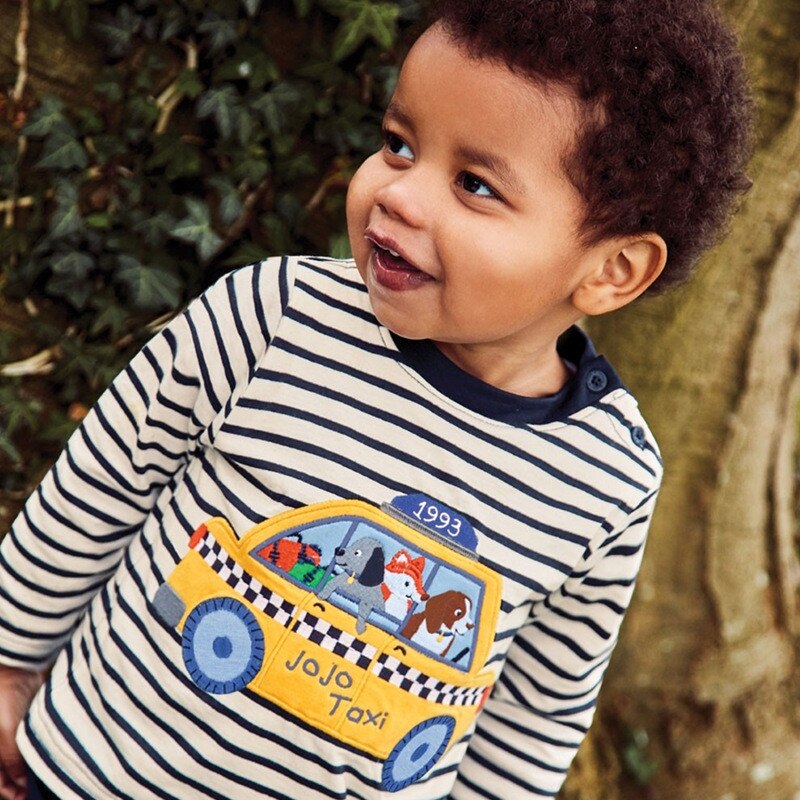 Spring Stripes & Fun: Applique Cotton T-Shirts for Boys and Girls