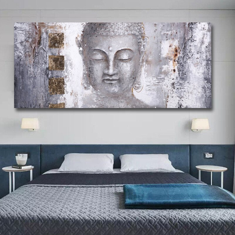 "Serenity Embodied: High-Quality Abstract Buddha Painting for Modern Living Room Decor"