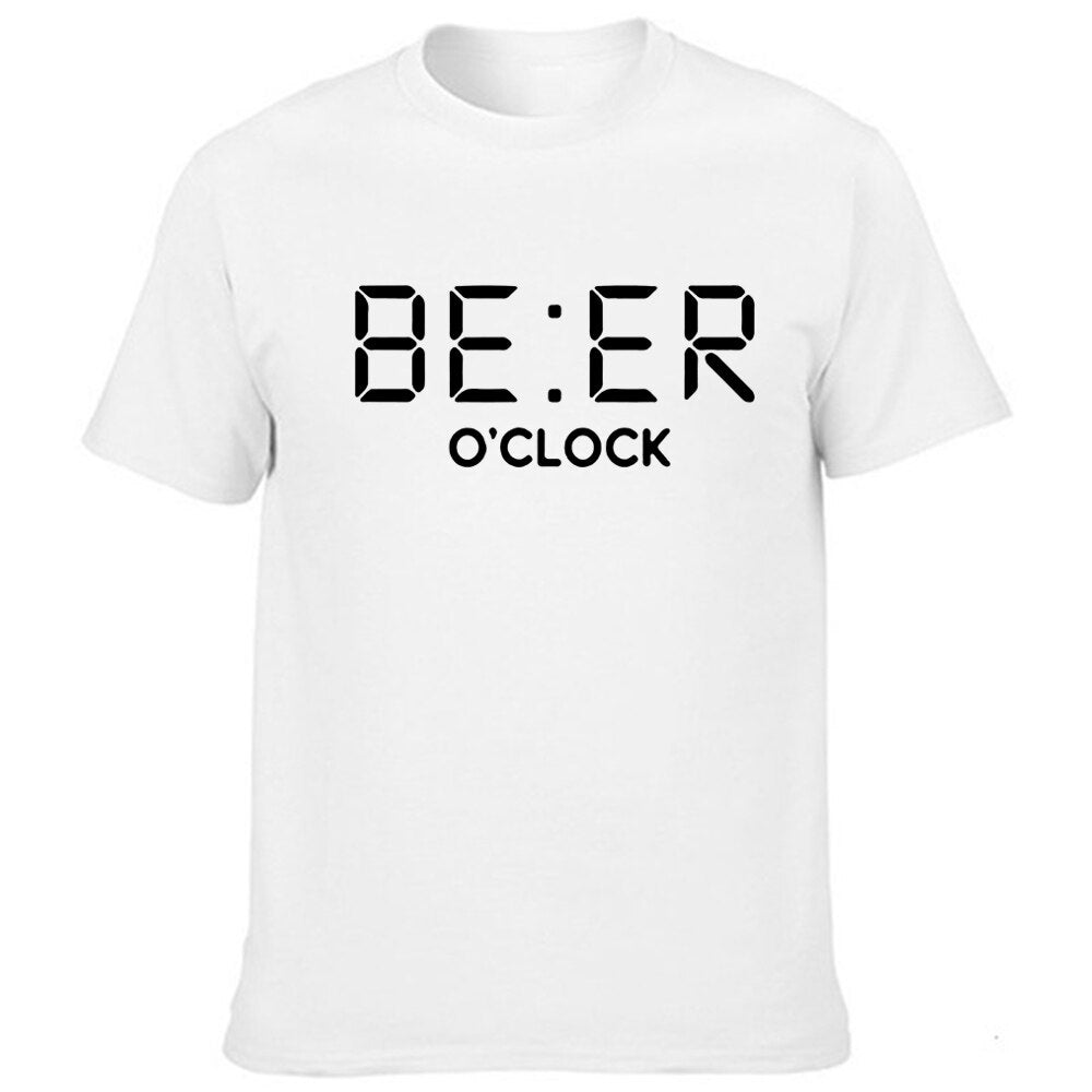 Men's 'Beer O'Clock' Humor T-Shirt - Cool & Comfy Summer Streetwear