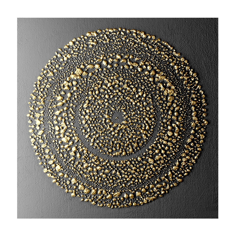 "Golden Hues Abstract" - Modern Wall Art with Gold Foil Accents