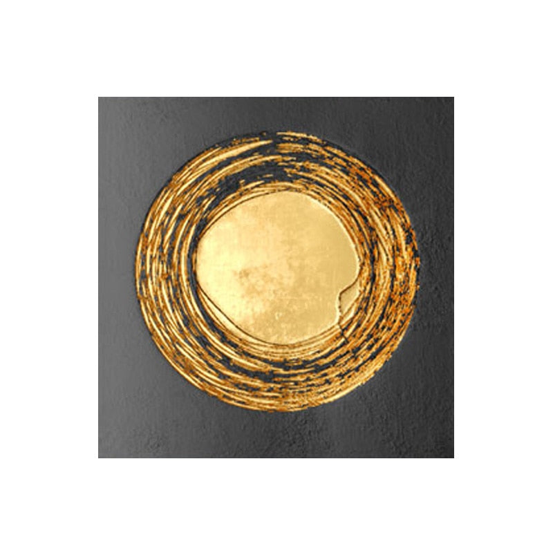 "Golden Hues Abstract" - Modern Wall Art with Gold Foil Accents