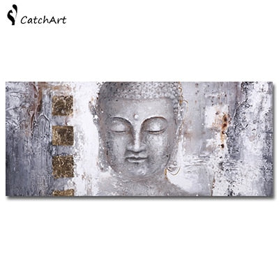 "Serenity Embodied: High-Quality Abstract Buddha Painting for Modern Living Room Decor"