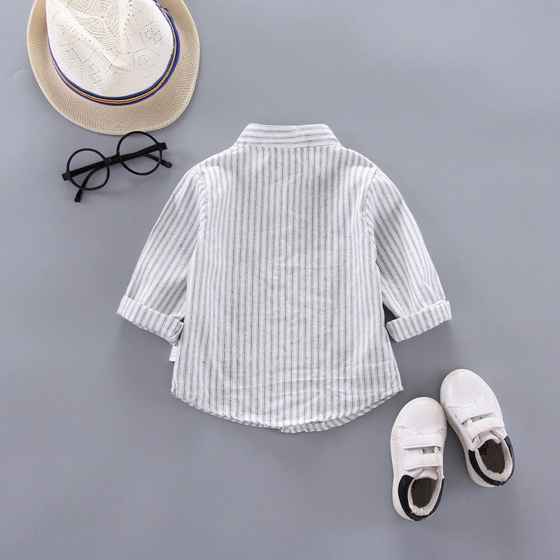 Little Gentlemen's Style: Spring Thin Striped Shirts for Baby Boys