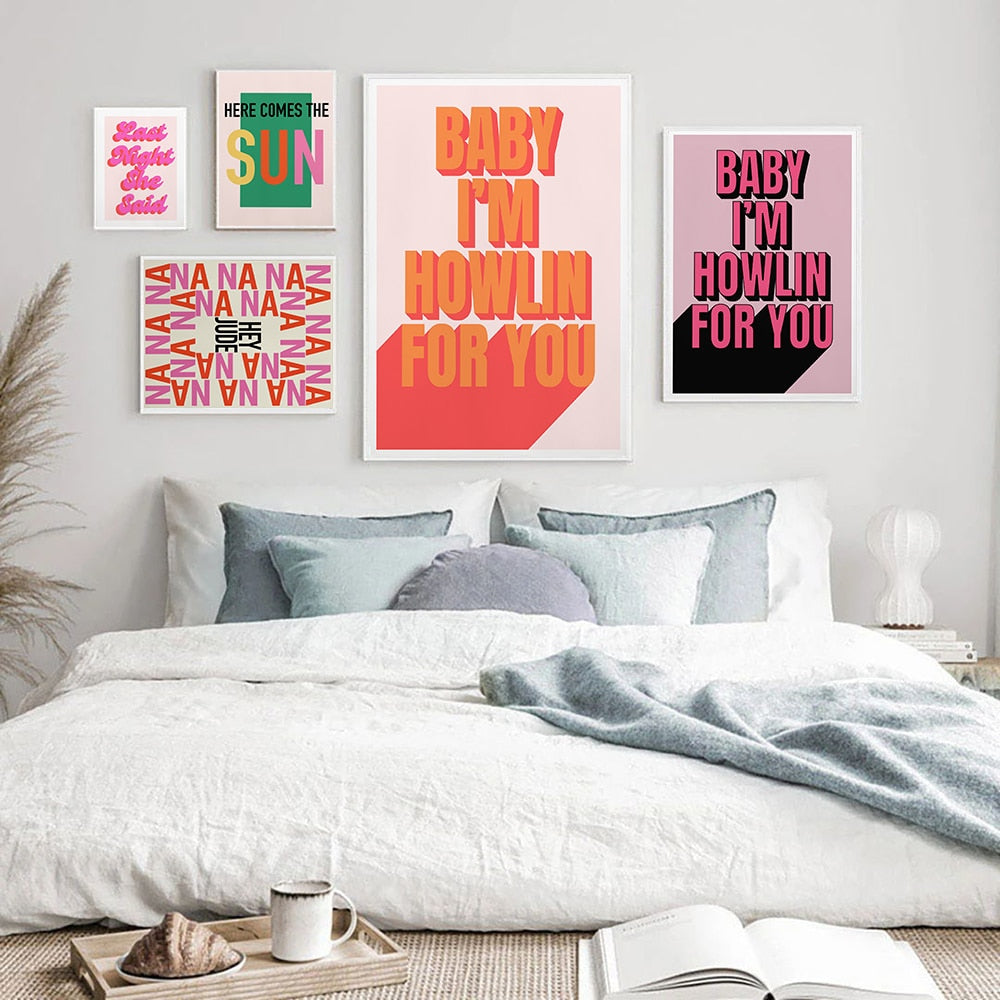 Abstract David Lyrics" - Indie Rock Typographic Canvas Art