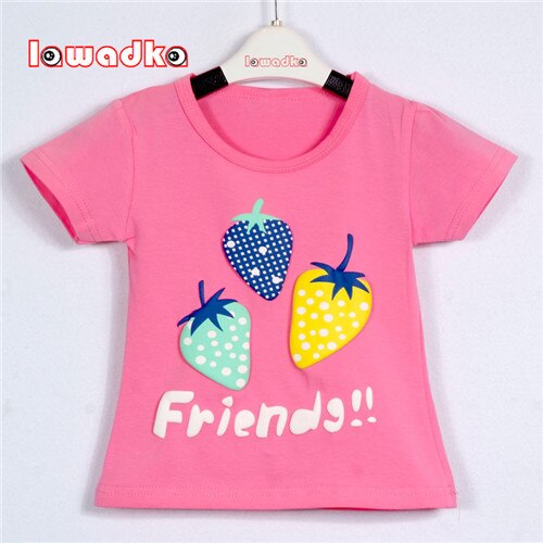 New Sport Baby Girls Boys t-shirt Short Sleeve Strawberry Pattern t-shirts for Girls Cotton Children Clothes Summer