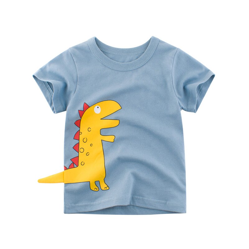 Summer Boys T Shirts Clothing Short Sleeve 100% Cotton Dinosaur Cartoon Children T Shirts Girls 2-8Y High Quality Kids Tees