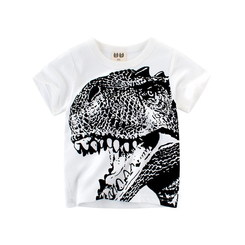 Summer Boys T Shirts Clothing Short Sleeve 100% Cotton Dinosaur Cartoon Children T Shirts Girls 2-8Y High Quality Kids Tees