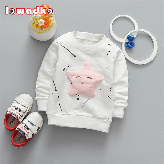 Starry Comfort: Cozy Long Sleeve Sweatshirt for Baby Girls and Boys