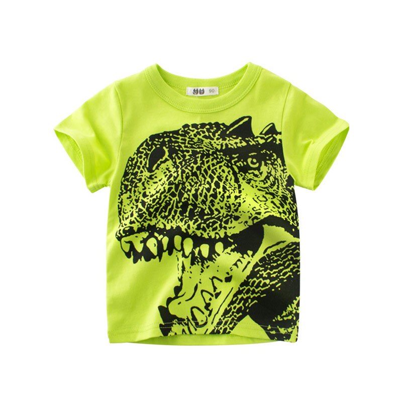 Summer Boys T Shirts Clothing Short Sleeve 100% Cotton Dinosaur Cartoon Children T Shirts Girls 2-8Y High Quality Kids Tees