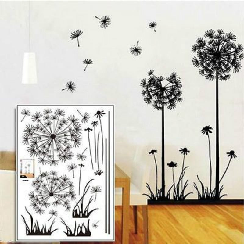 Creative and Stylish Wall Stickers: Hot Black Dandelion Design for Living Room and Bedroom Déco