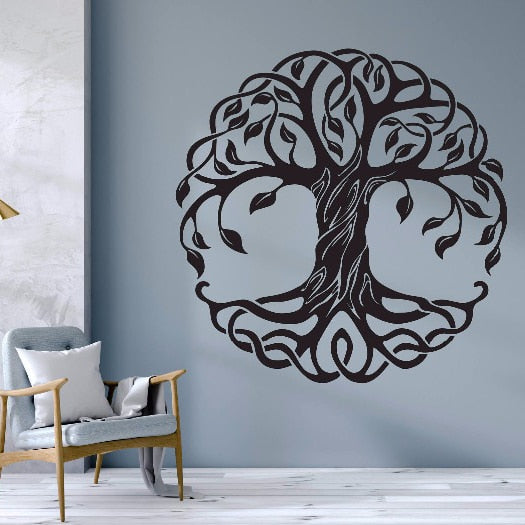 Serenity and Harmony: Mandala Circle Trees VinylWall Decals - Inspiring Home Decor for Fitness, Yoga, and Tree of Life Enthusiasts - AZ044