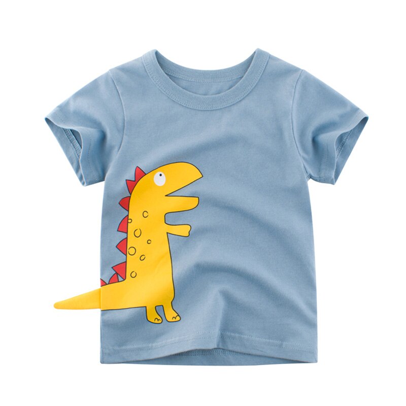 Summer Boys T Shirts Clothing Short Sleeve 100% Cotton Dinosaur Cartoon Children T Shirts Girls 2-8Y High Quality Kids Tees