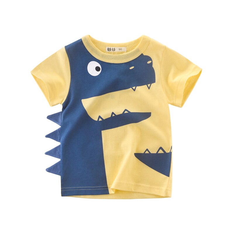 Summer Boys T Shirts Clothing Short Sleeve 100% Cotton Dinosaur Cartoon Children T Shirts Girls 2-8Y High Quality Kids Tees