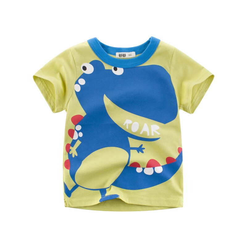 Summer Boys T Shirts Clothing Short Sleeve 100% Cotton Dinosaur Cartoon Children T Shirts Girls 2-8Y High Quality Kids Tees