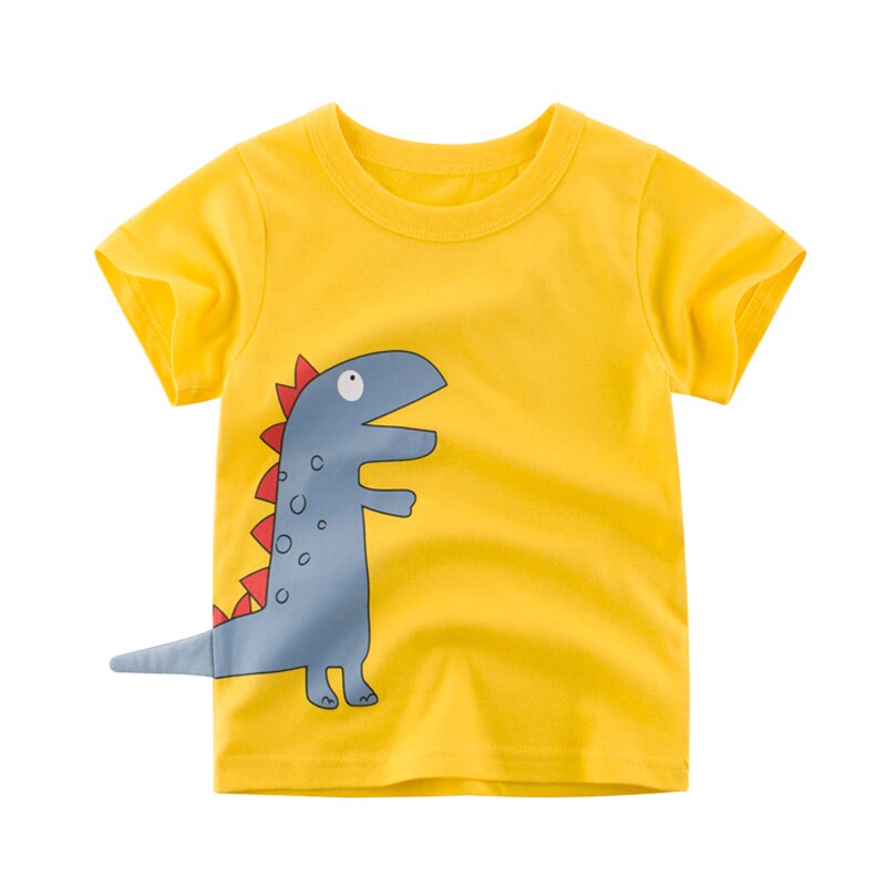 Summer Boys T Shirts Clothing Short Sleeve 100% Cotton Dinosaur Cartoon Children T Shirts Girls 2-8Y High Quality Kids Tees