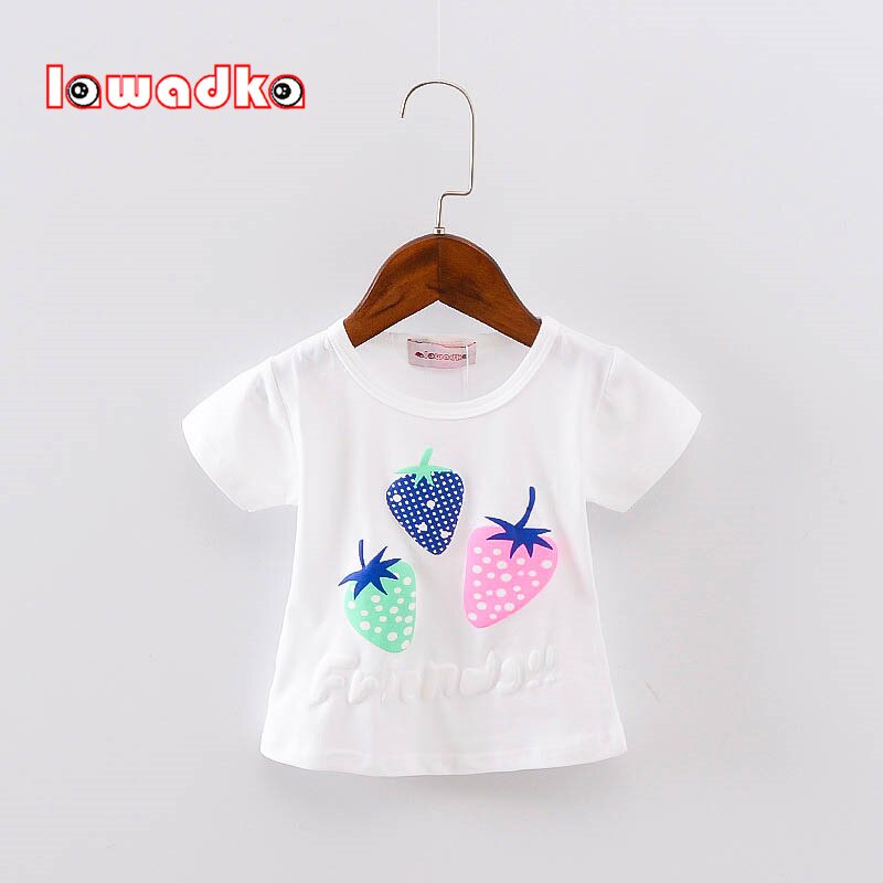 New Sport Baby Girls Boys t-shirt Short Sleeve Strawberry Pattern t-shirts for Girls Cotton Children Clothes Summer