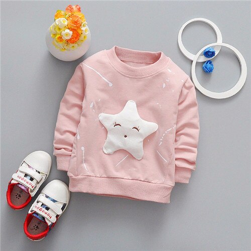 Starry Comfort: Cozy Long Sleeve Sweatshirt for Baby Girls and Boys